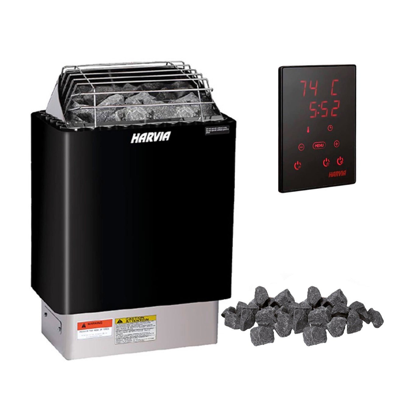HARVIA Harvia KIP60W 6KW UL Certified Electric Sauna Heater With Xenio CX170 Digital WIFI Control &amp; Sauna Stones - Electric Sauna Heaters