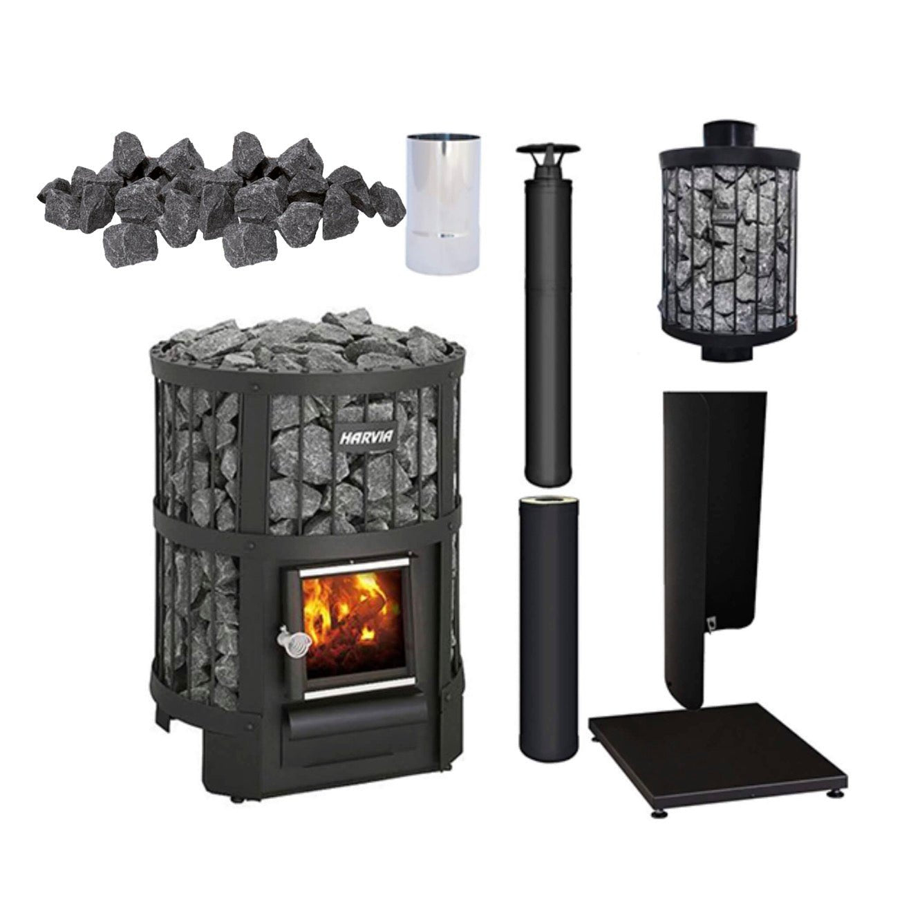 HARVIA Harvia Legend 150 BK 16kW Wood Burning Sauna Stove Package - Wood-Burning Sauna Heater