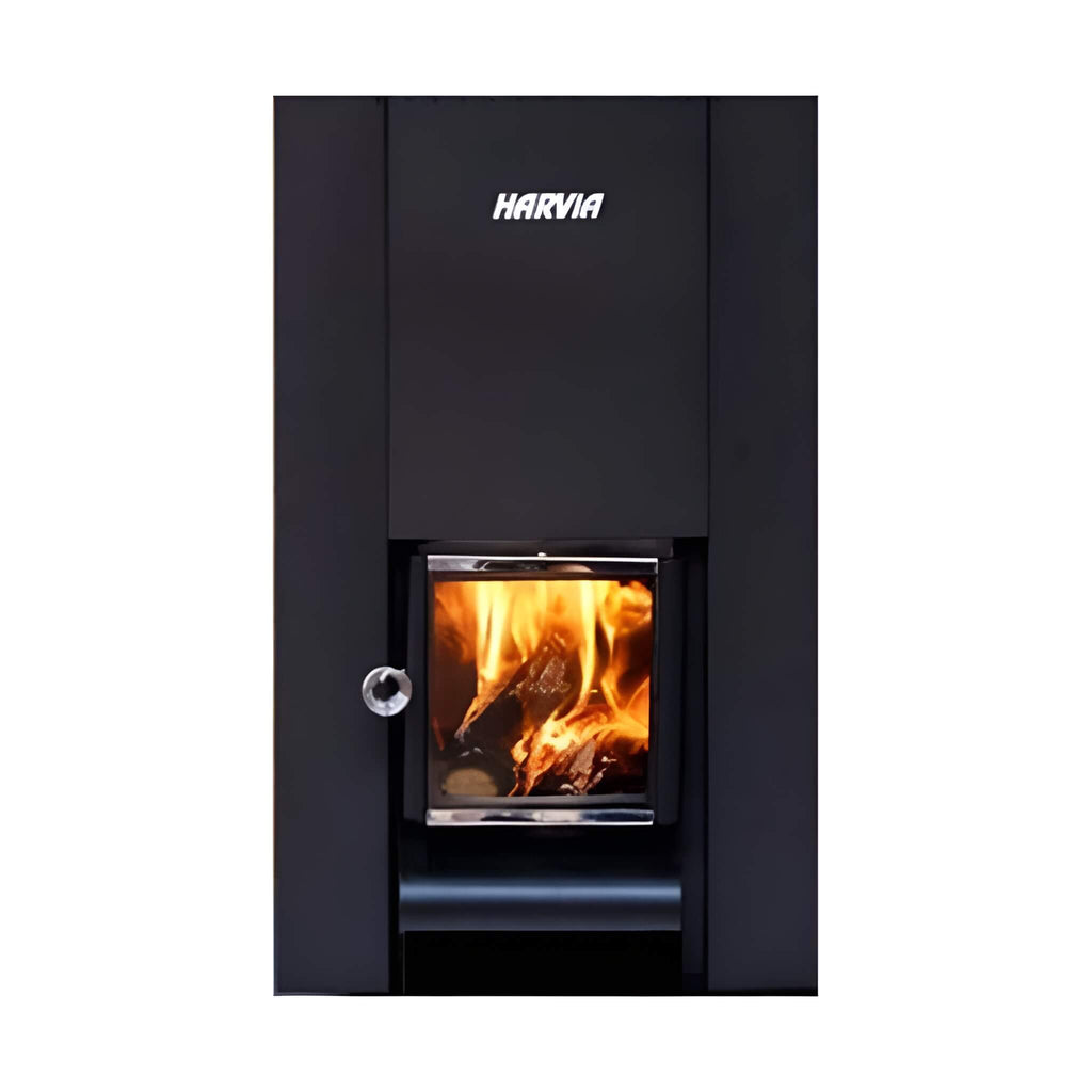 HARVIA Harvia Linear Black Wood Sauna Stove With Sauna Stones-WK160C/WK200C/WK280C - Wood-Burning Sauna Heater