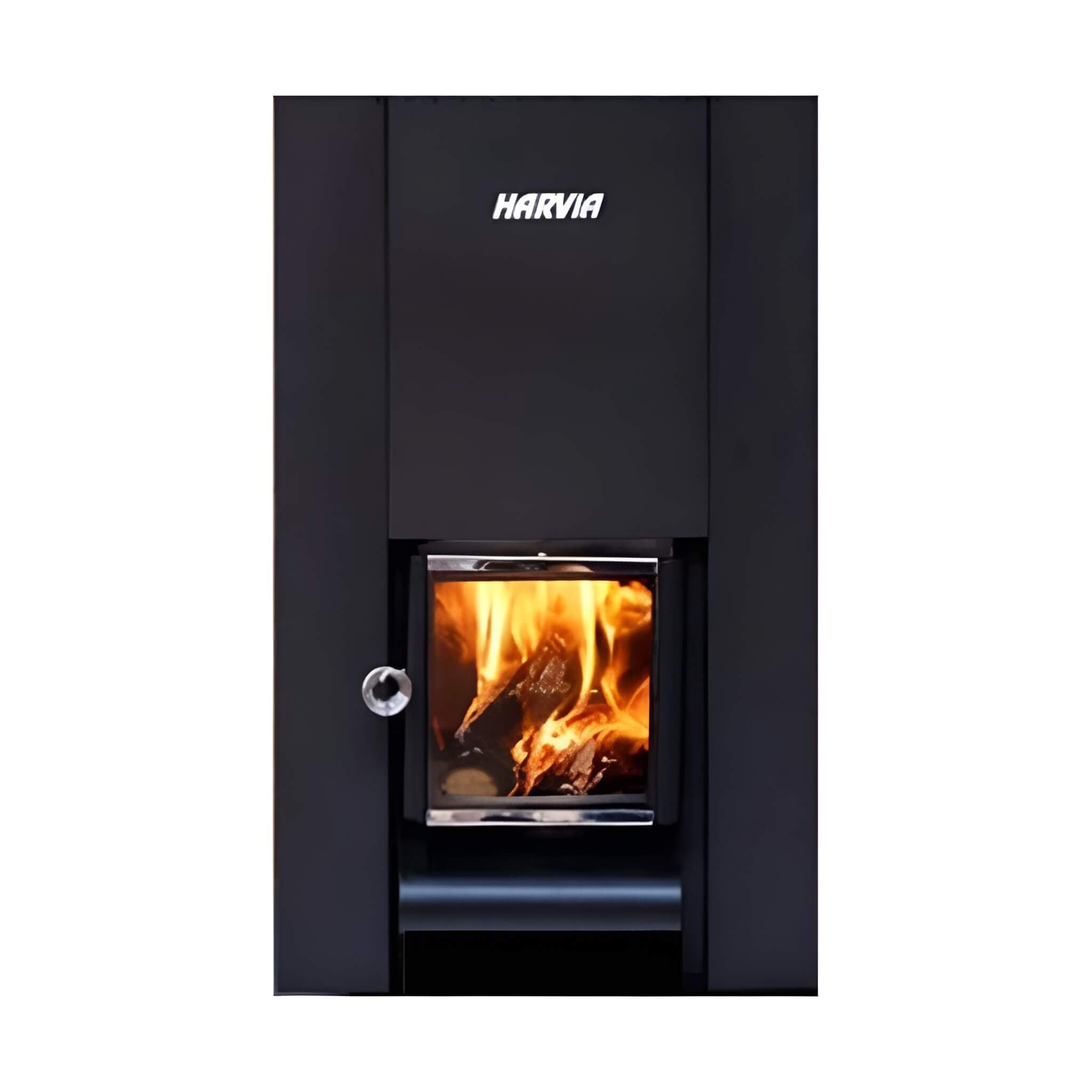 HARVIA Harvia Linear Black Wood Sauna Stove With Sauna Stones-WK160C/WK200C/WK280C - Wood-Burning Sauna Heater