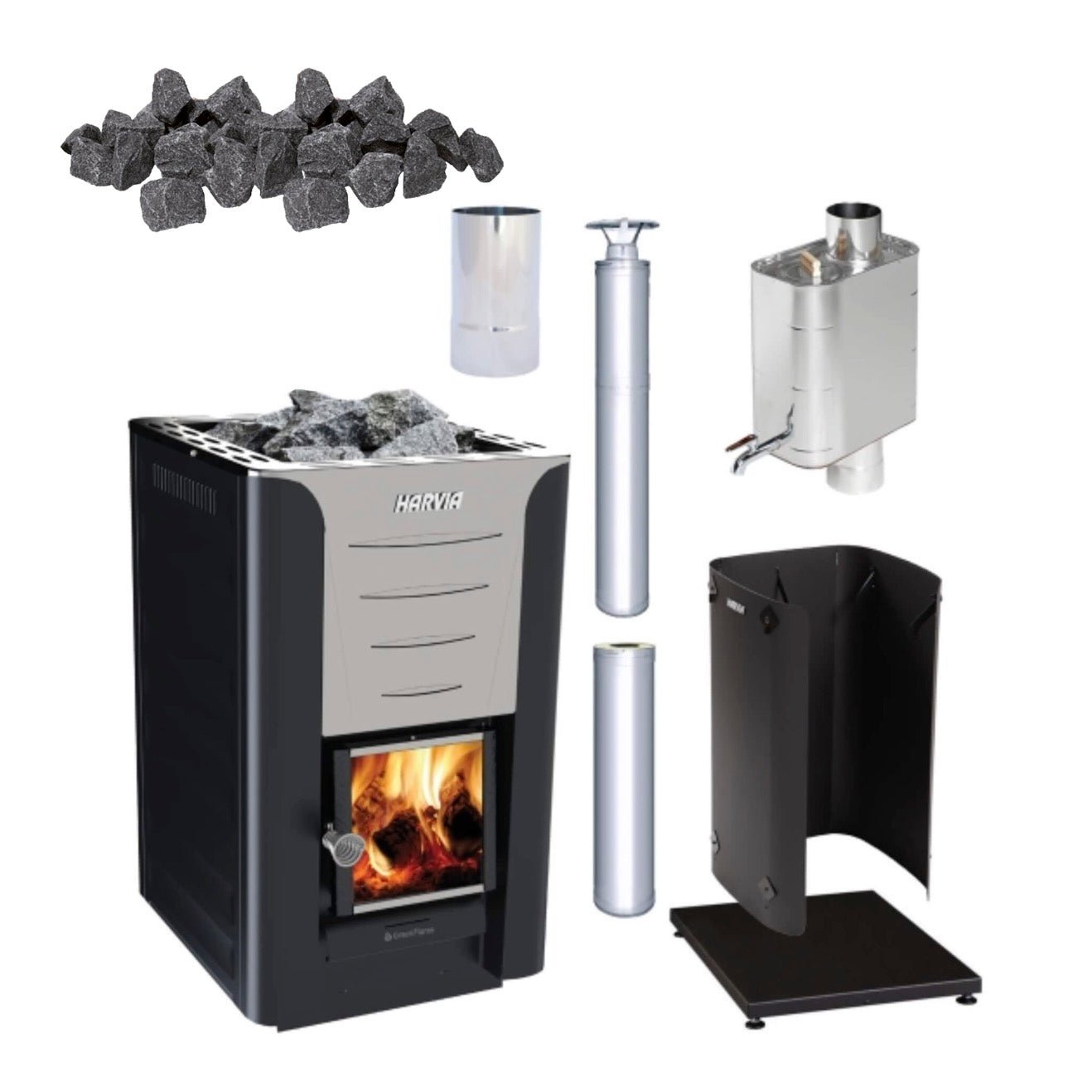 HARVIA Harvia Pro 20 WH Wood Burning Sauna Stove Package 24kW - Wood-Burning Sauna Heater