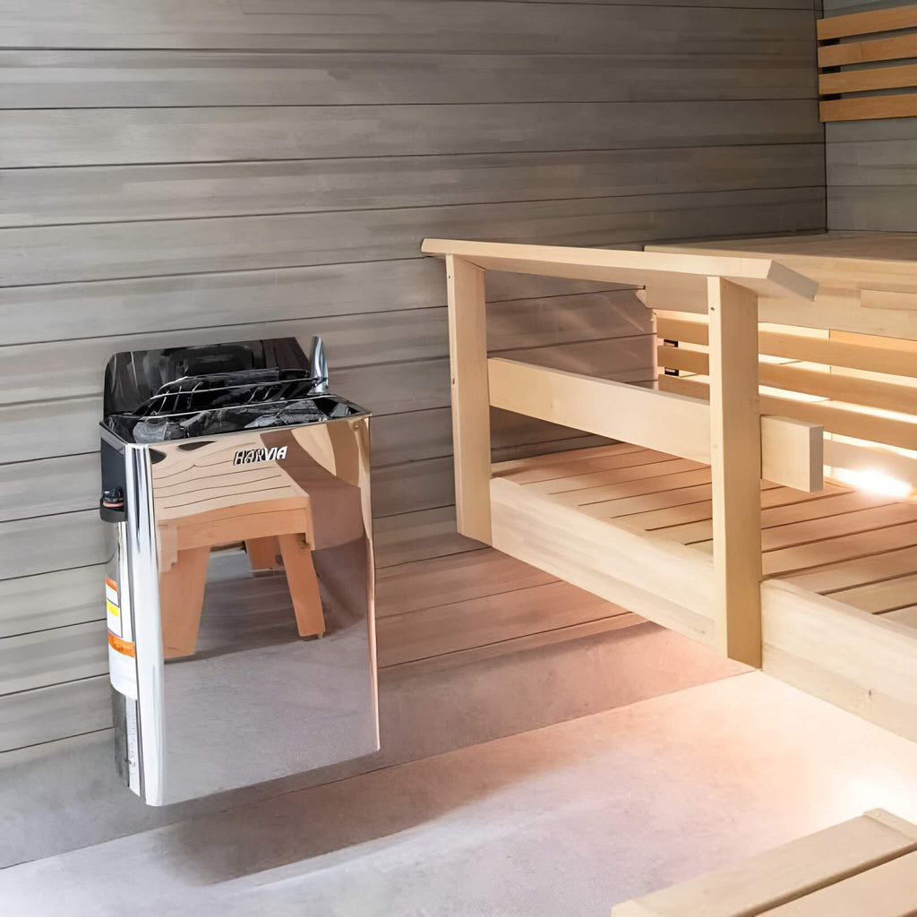HARVIA Harvia The Wall Stainless Steel Built-In Wall Mount Electric Sauna Heater Package - Electric Sauna Heaters