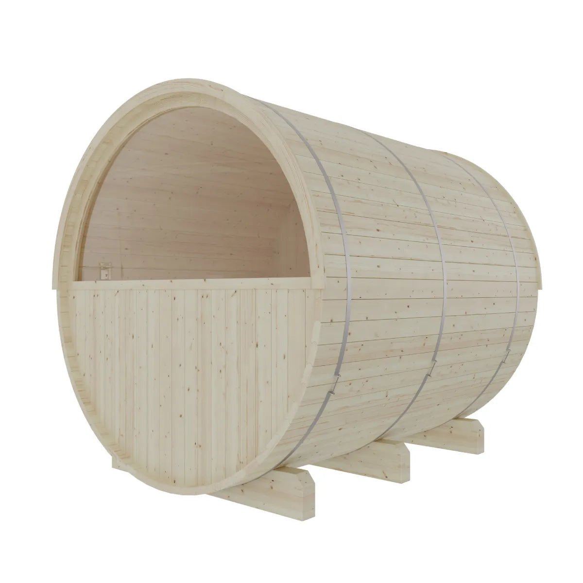 Finnish Sauna Builders Helsinki Finnish Barrel Sauna with Terrace and WiFi Heater By Finnish Sauna Builders - Traditional Sauna