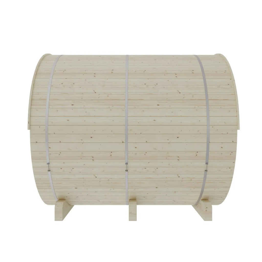 Finnish Sauna Builders Helsinki Finnish Barrel Sauna with Terrace and WiFi Heater By Finnish Sauna Builders - Traditional Sauna
