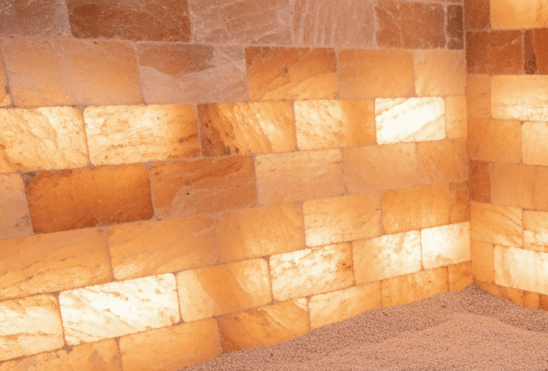 Black Tai Salt Co. Himalayan Salt Sauna 4' x 4' Surface Area - 16 Sq feet - Salt Bricks