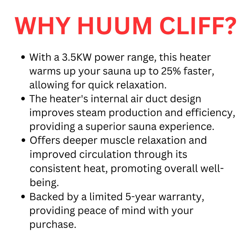 HUUM Huum Cliff Mini 4 3.5KW Electric Sauna Heater Package - Electric Sauna Heaters