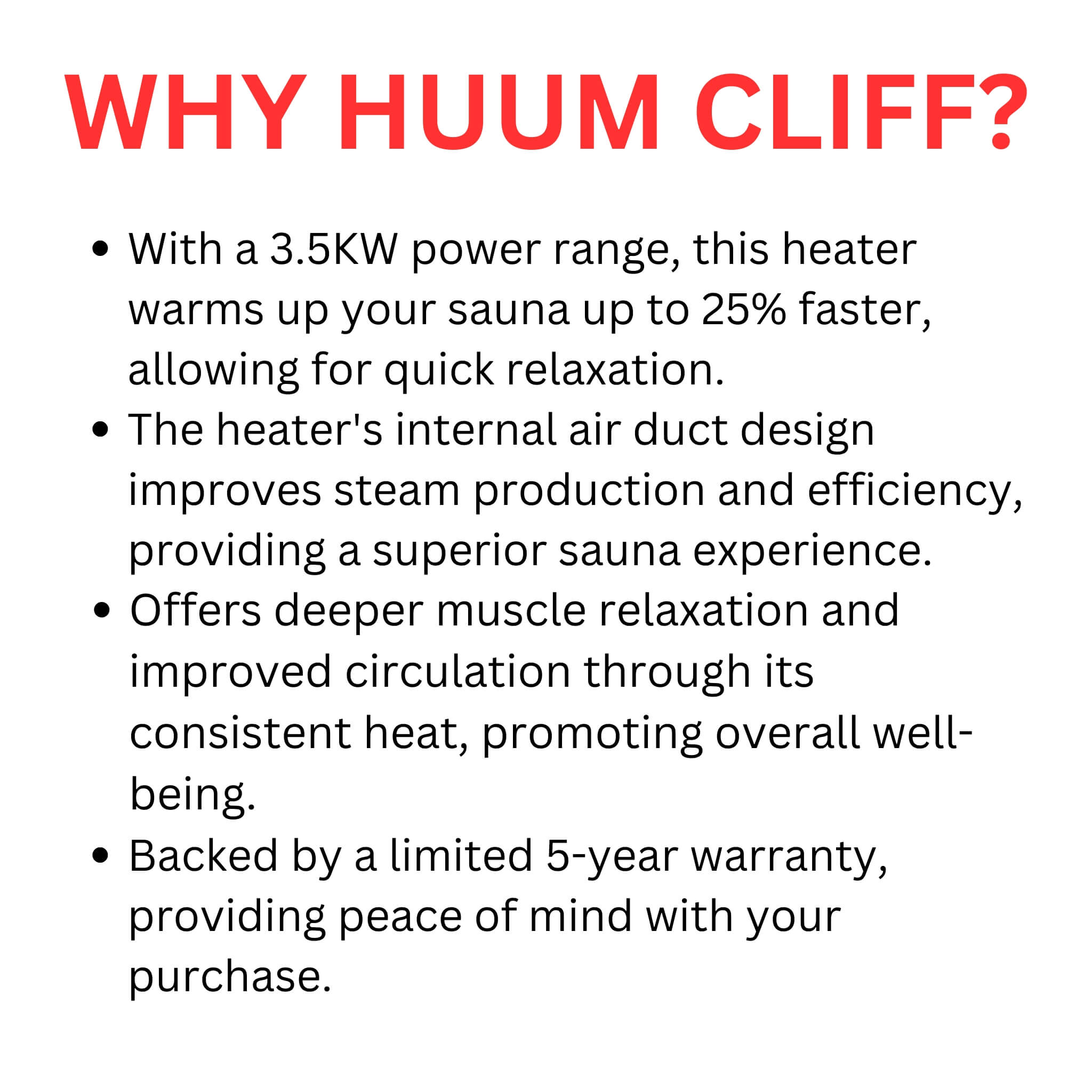 HUUM Huum Cliff Mini 4 3.5KW Electric Sauna Heater Package - Electric Sauna Heaters