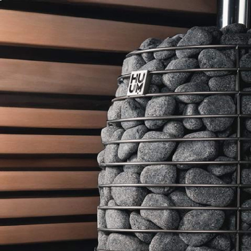 HUUM HUUM Hive Flow LS Wood-Burning Sauna Stove 9.8KW With Firebox Extension & Sauna Stones - Wood-Burning Sauna Heater