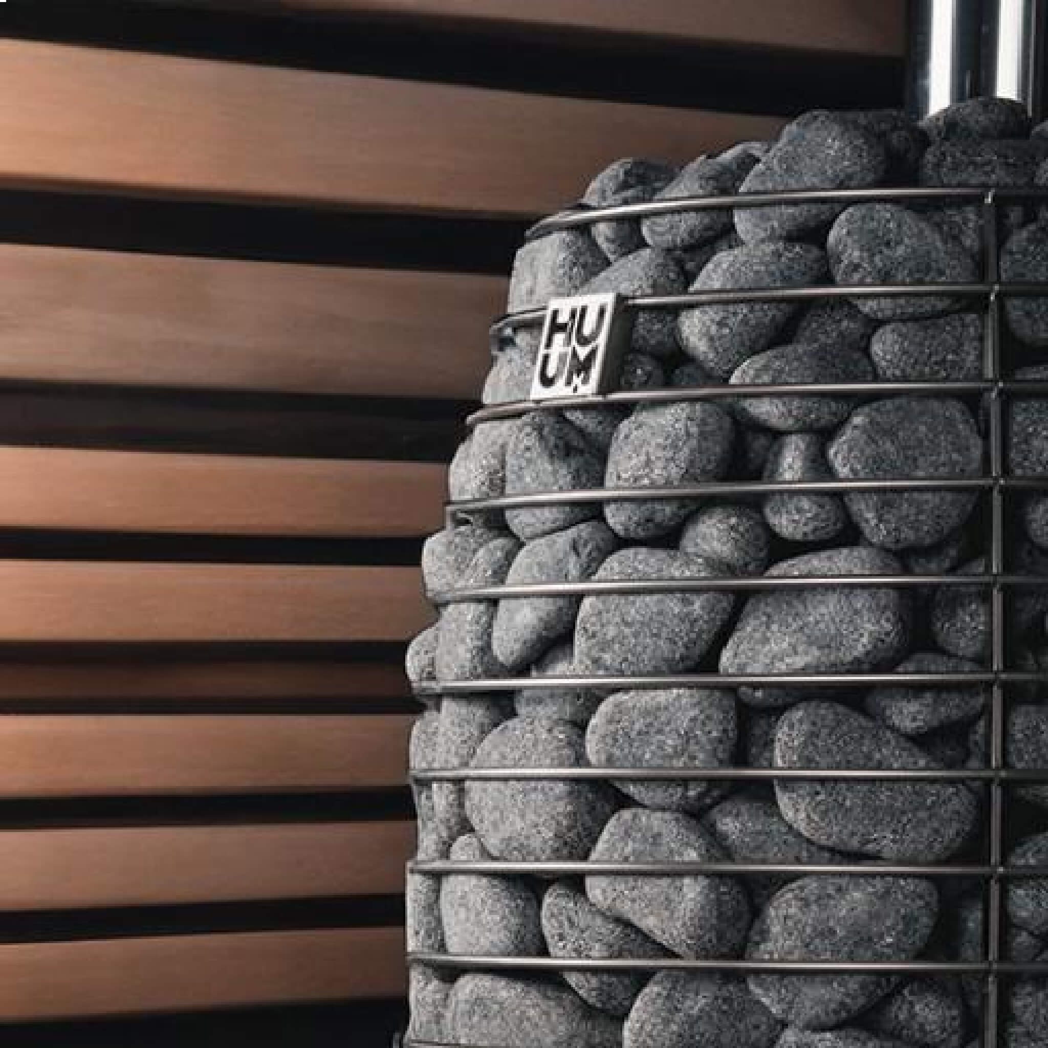 HUUM HUUM Hive Flow LS Wood-Burning Sauna Stove 9.8KW With Firebox Extension & Sauna Stones - Wood-Burning Sauna Heater