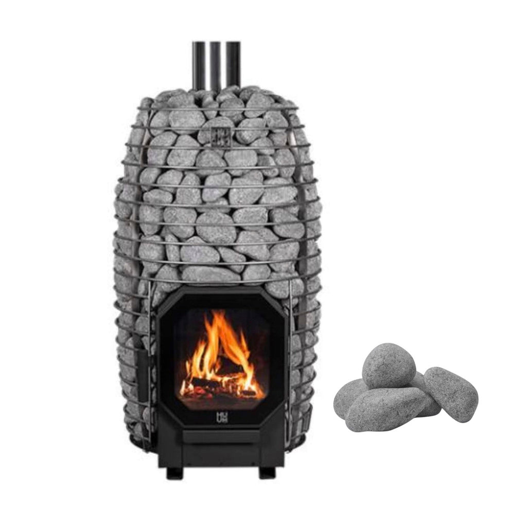 HUUM HUUM Hive Flow Wood-Burning Sauna Stove 9.8KW With Sauna Stones - Wood-Burning Sauna Heater