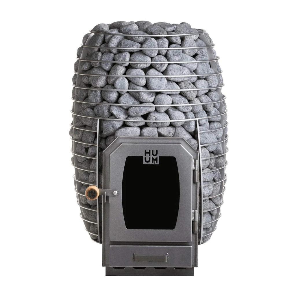 HUUM HUUM Hive Wood LS Sauna Stove 17KW With Firebox Extension & Sauna Stones - Wood-Burning Sauna Heater