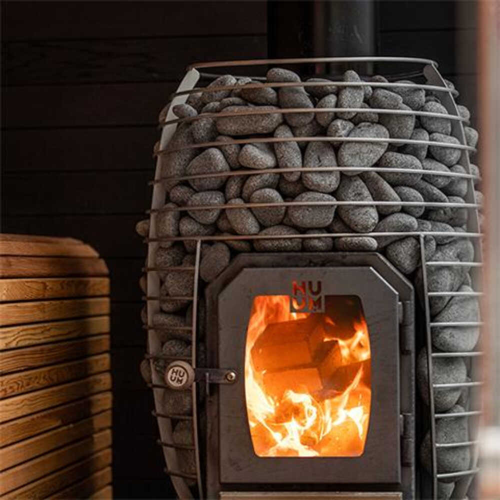 HUUM HUUM Hive Wood Series Stainless Steel Sauna Stove With Sauna Stones - Wood-Burning Sauna Heater