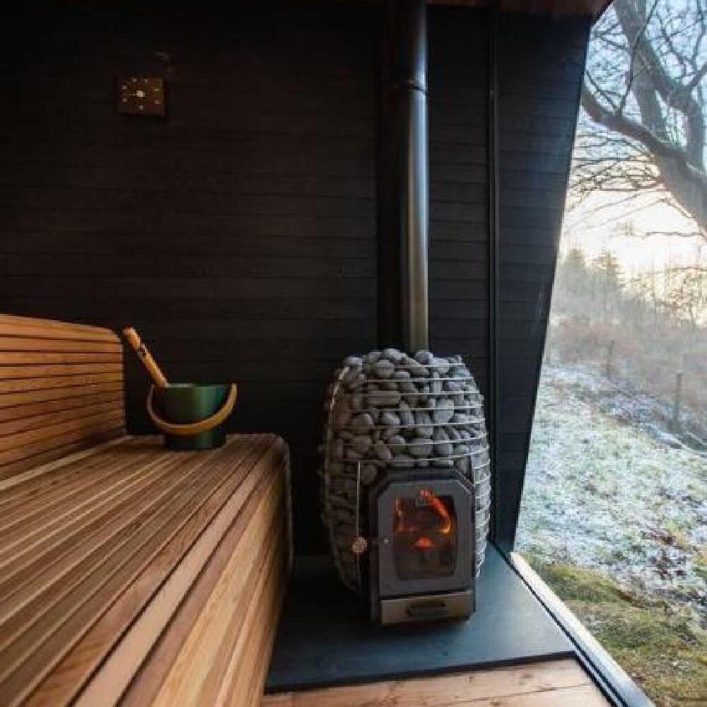 HUUM HUUM Hive Wood Series Stainless Steel Sauna Stove With Sauna Stones - Wood-Burning Sauna Heater