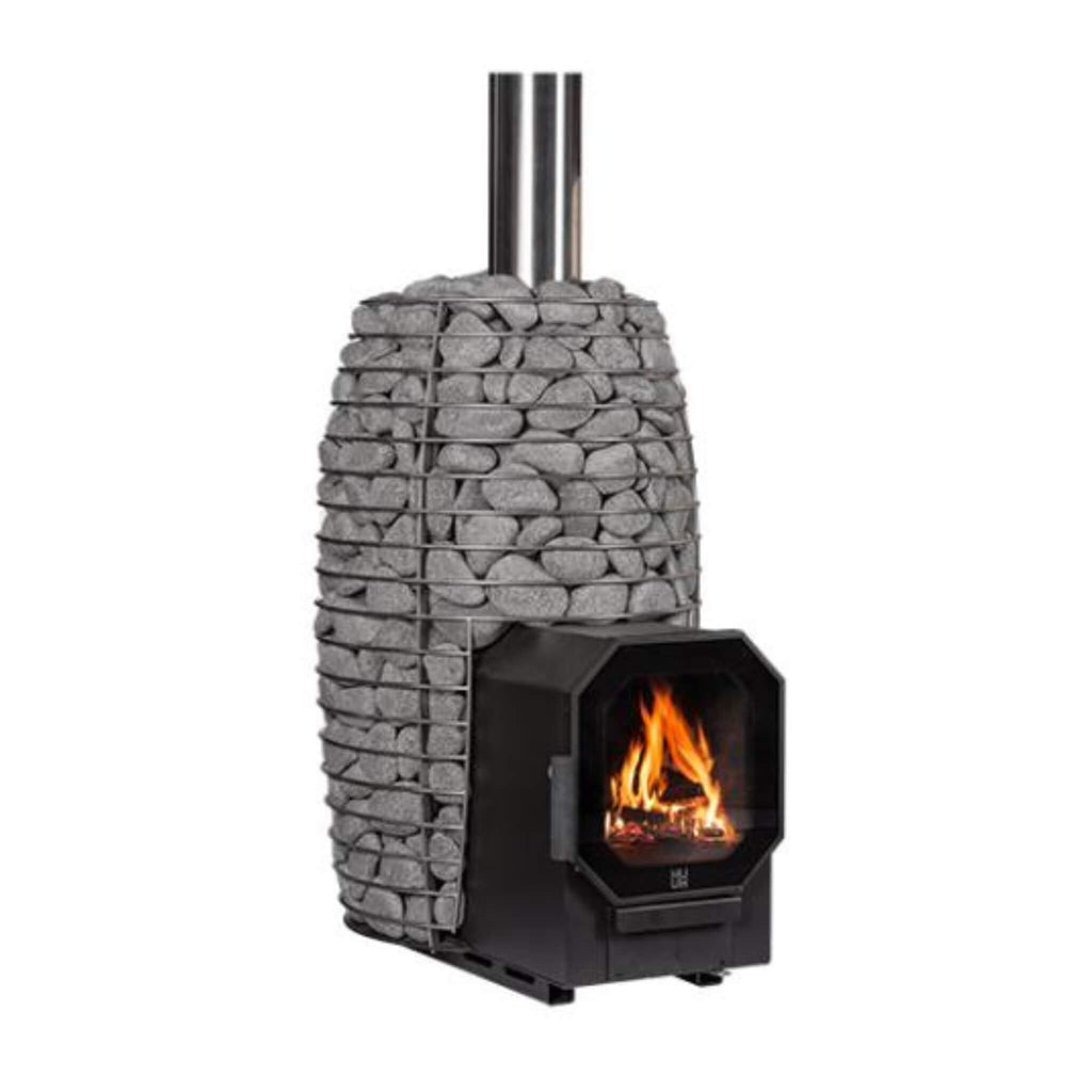 HUUM HUUM Hive Flow LS Wood-Burning Sauna Stove 9.8KW With Firebox Extension & Sauna Stones - Wood-Burning Sauna Heater