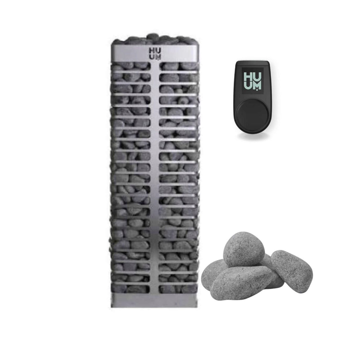 HUUM HUUM Steel Mini Series 4 Stainless Steel Wall Mount 3.5KW Electric Sauna Heater Package - Electric Sauna Heaters