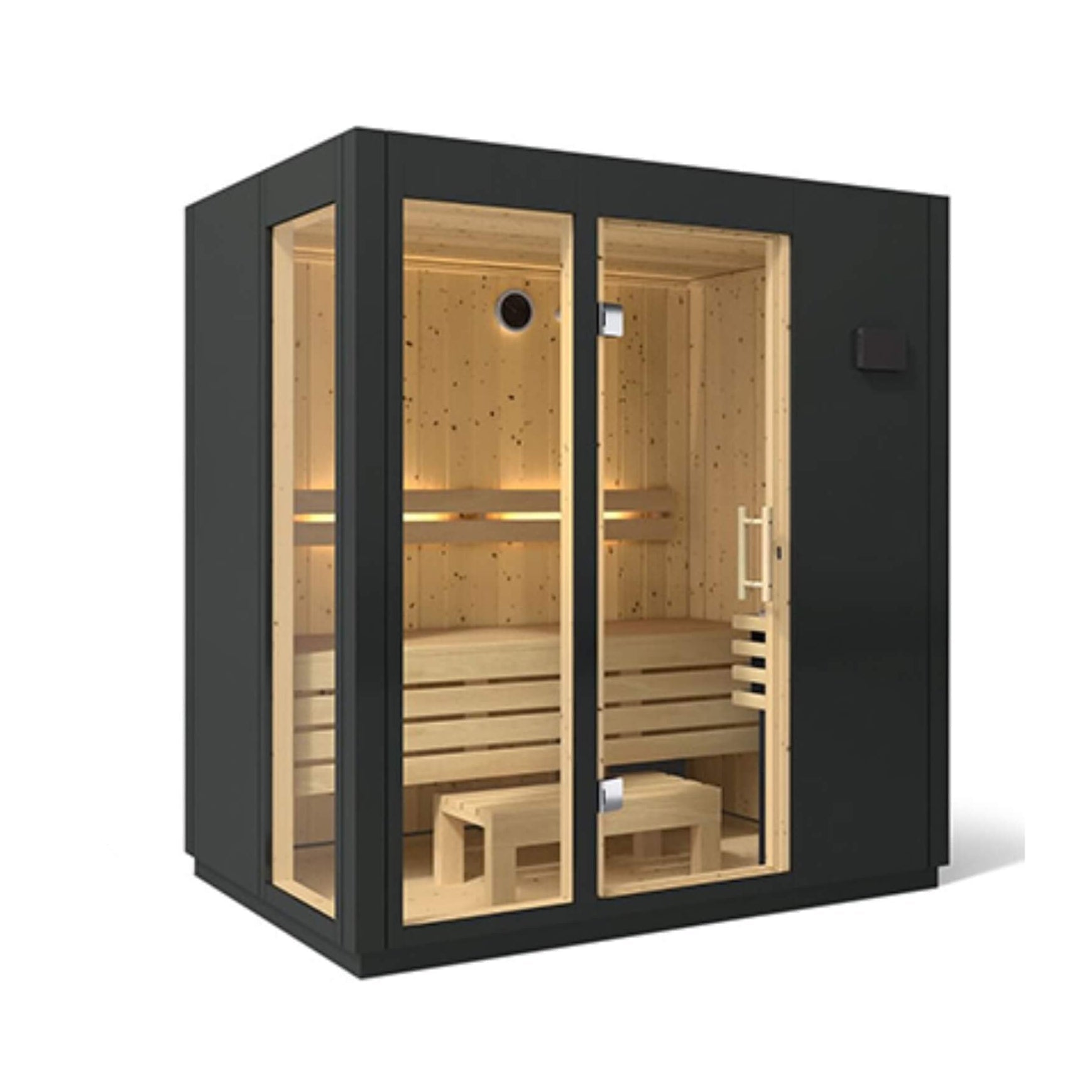 Kohler Kohler C1 Indoor Graphite Gray Freestanding Alcove Design Sauna Kit - Traditional Sauna
