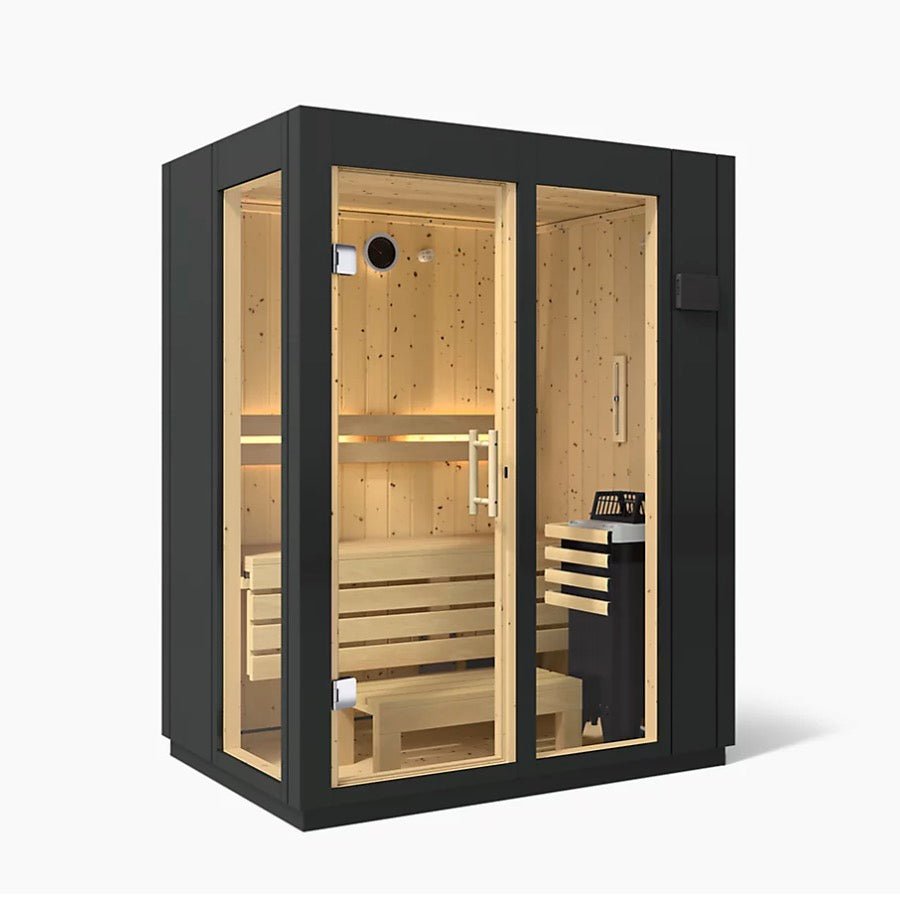 Kohler Kohler C1 Indoor Graphite Gray Freestanding Alcove Design Sauna Kit - Traditional Sauna
