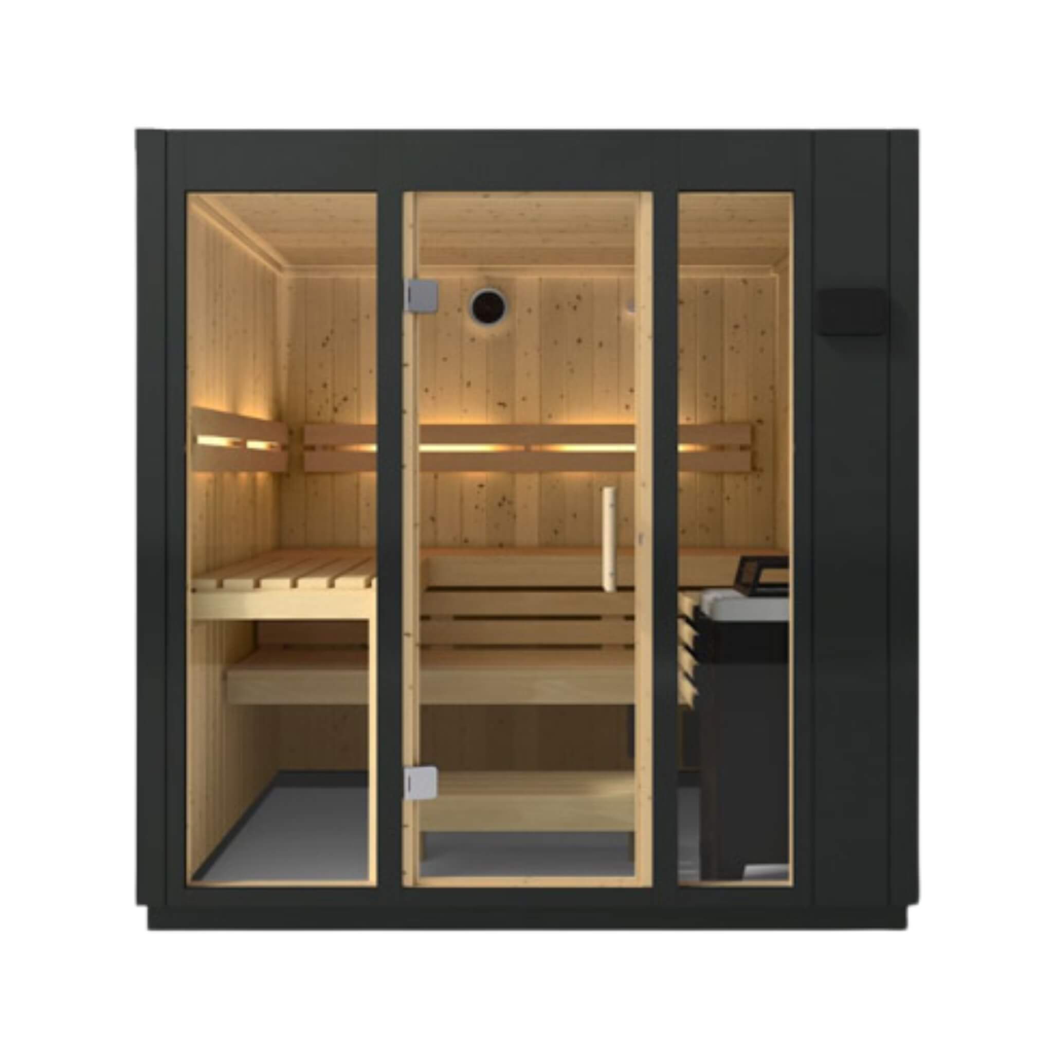 Kohler Kohler C1 Indoor Graphite Gray Freestanding Alcove Design Sauna Kit - Traditional Sauna