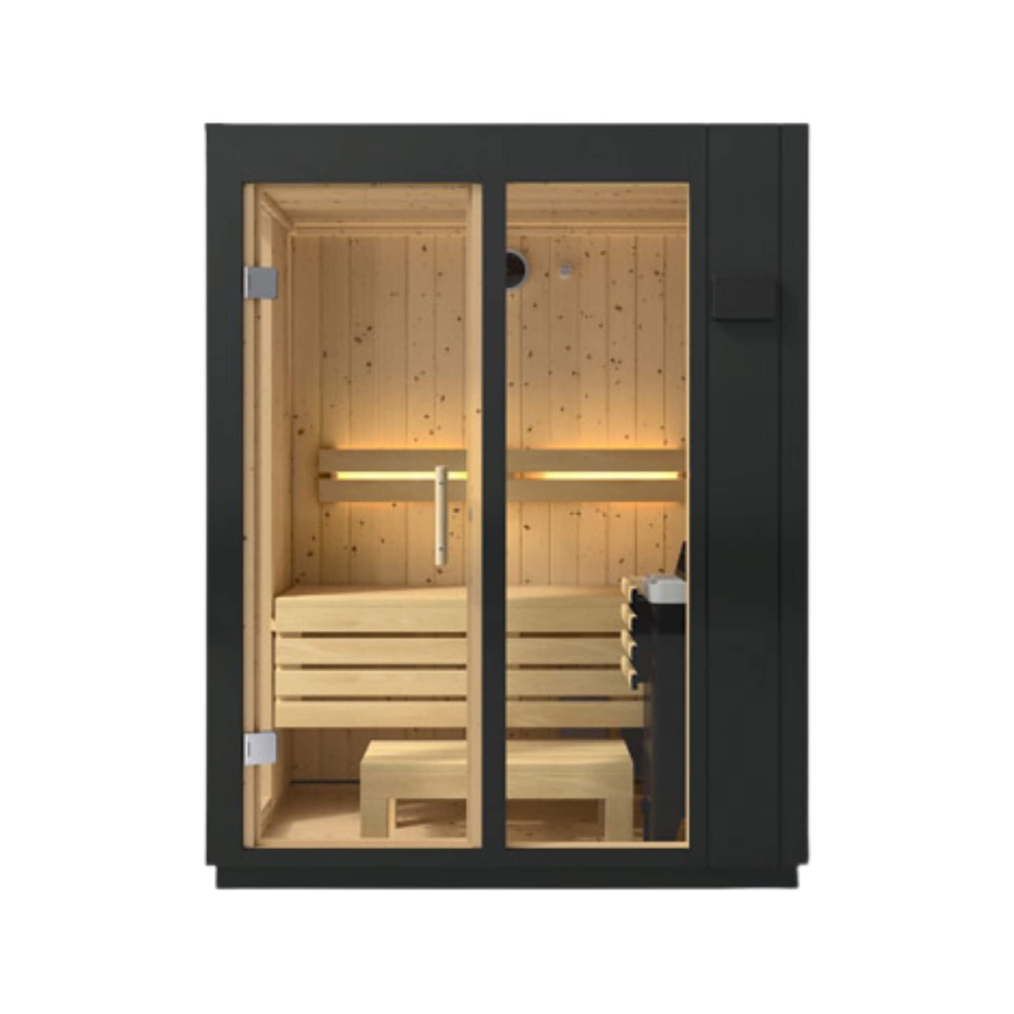 Kohler Kohler C1 Indoor Graphite Gray Freestanding Alcove Design Sauna Kit - Traditional Sauna