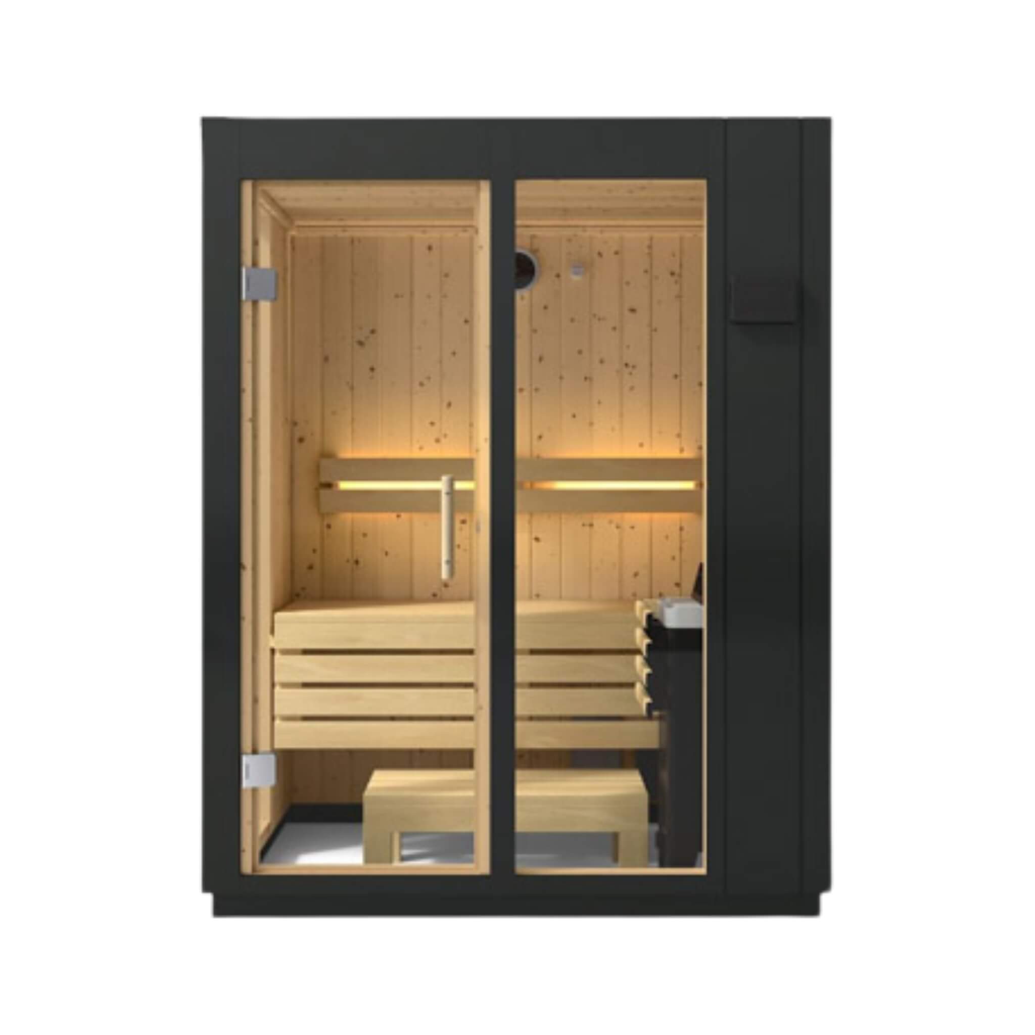 Kohler Kohler C1 Indoor Graphite Gray Freestanding Alcove Design Sauna Kit - Traditional Sauna