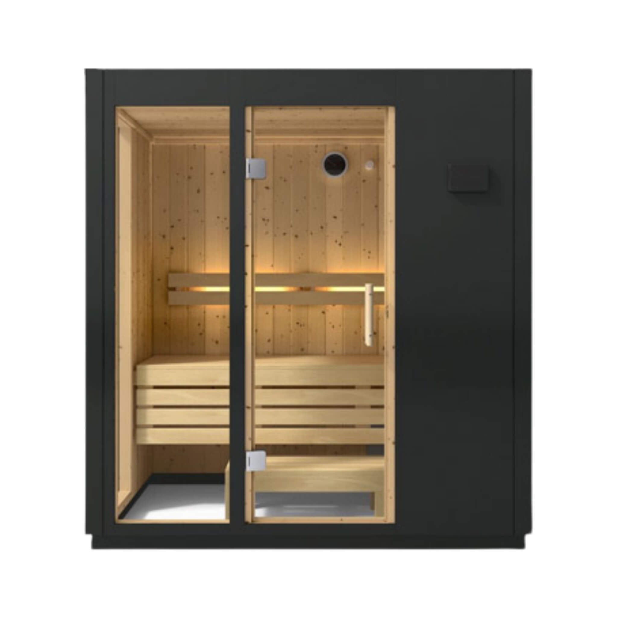 Kohler Kohler C1 Indoor Graphite Gray Freestanding Alcove Design Sauna Kit - Traditional Sauna