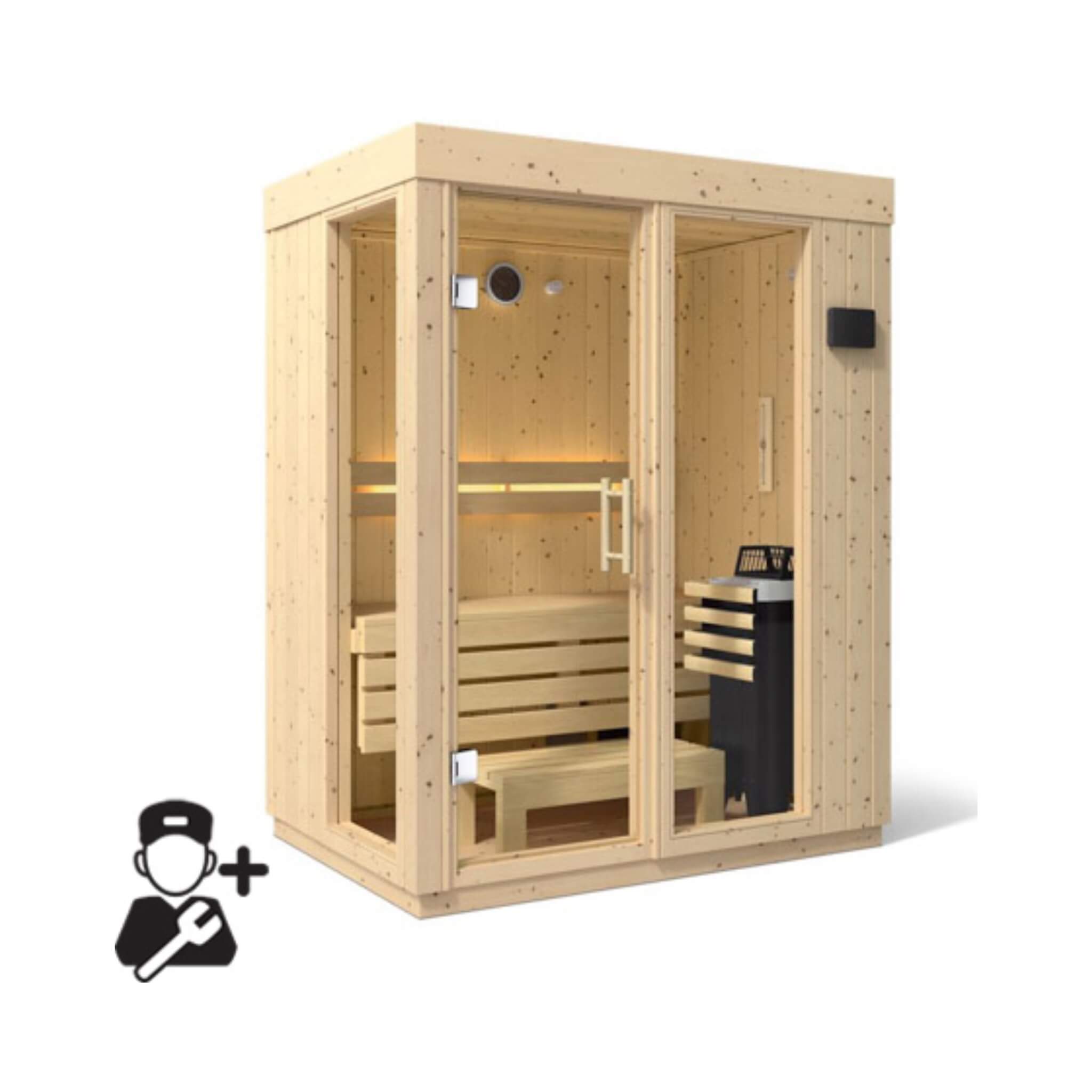 Kohler Kohler C1 Luxury Indoor Scandinavian Spruce Home Sauna Kit - Traditional Sauna