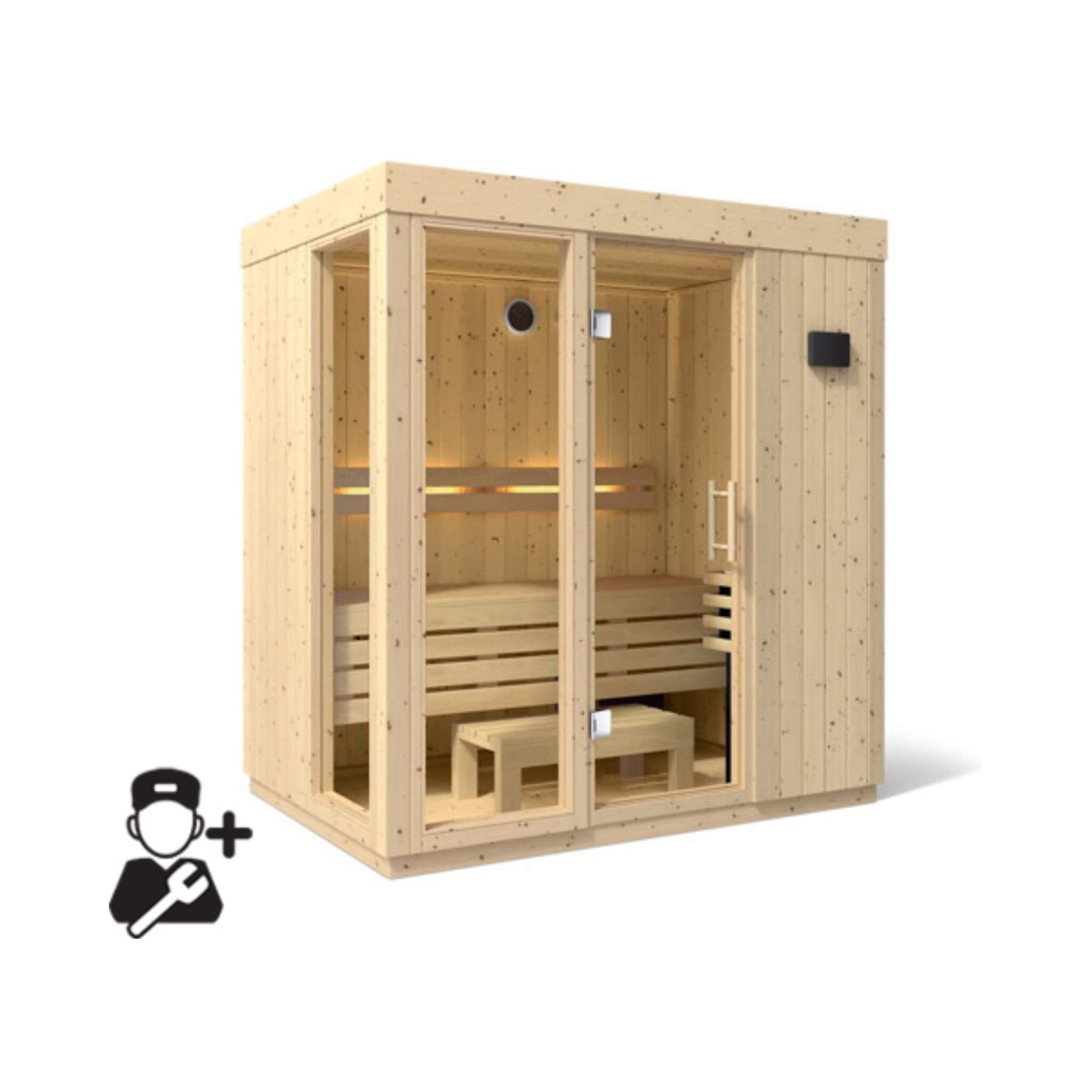 Kohler Kohler C1 Luxury Indoor Scandinavian Spruce Home Sauna Kit - Traditional Sauna
