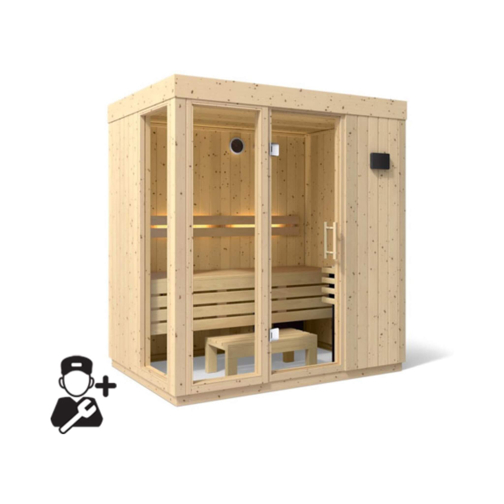 Kohler Kohler C1 Luxury Indoor Scandinavian Spruce Home Sauna Kit - Traditional Sauna