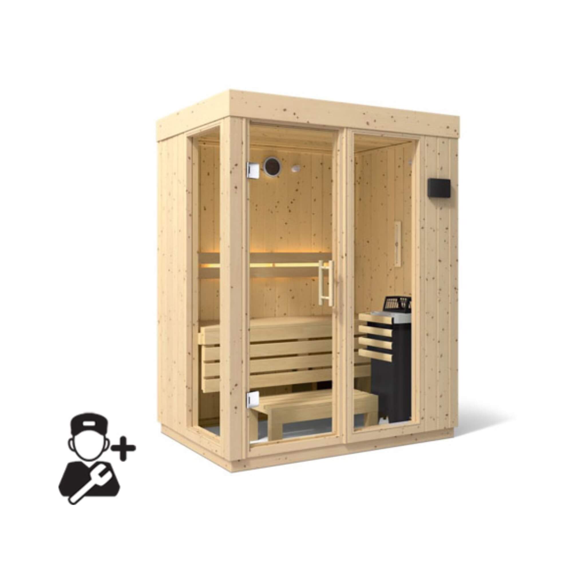 Kohler Kohler C1 Luxury Indoor Scandinavian Spruce Home Sauna Kit - Traditional Sauna
