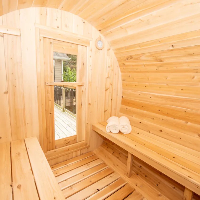 Leisurecraft Dundalk Leisurecraft 4-Person Canadian Timber Harmony Barrel Sauna - Traditional Sauna