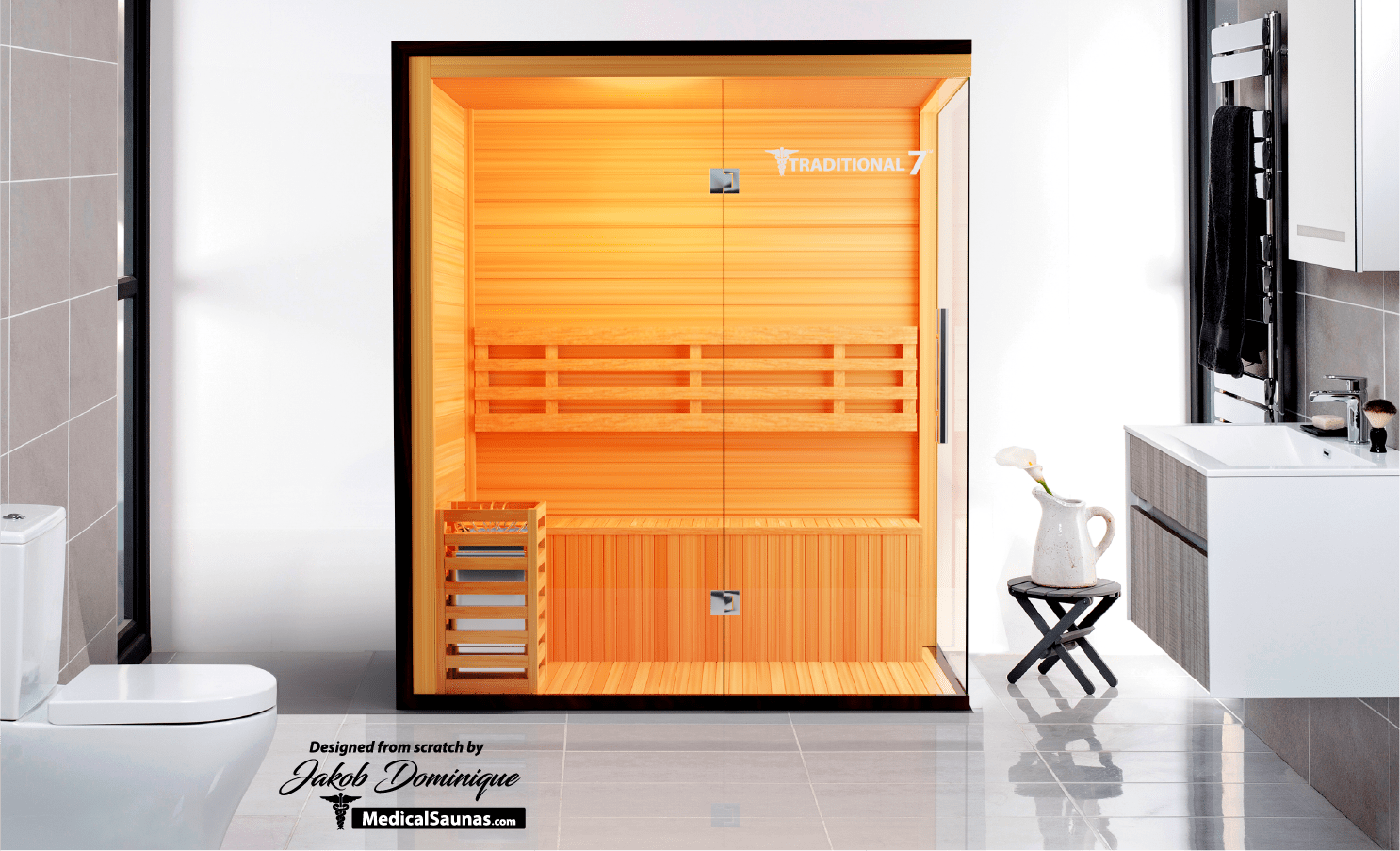 Medical Sauna 3 Person Home Steam Sauna | Traditional 7™ - Traditional Sauna