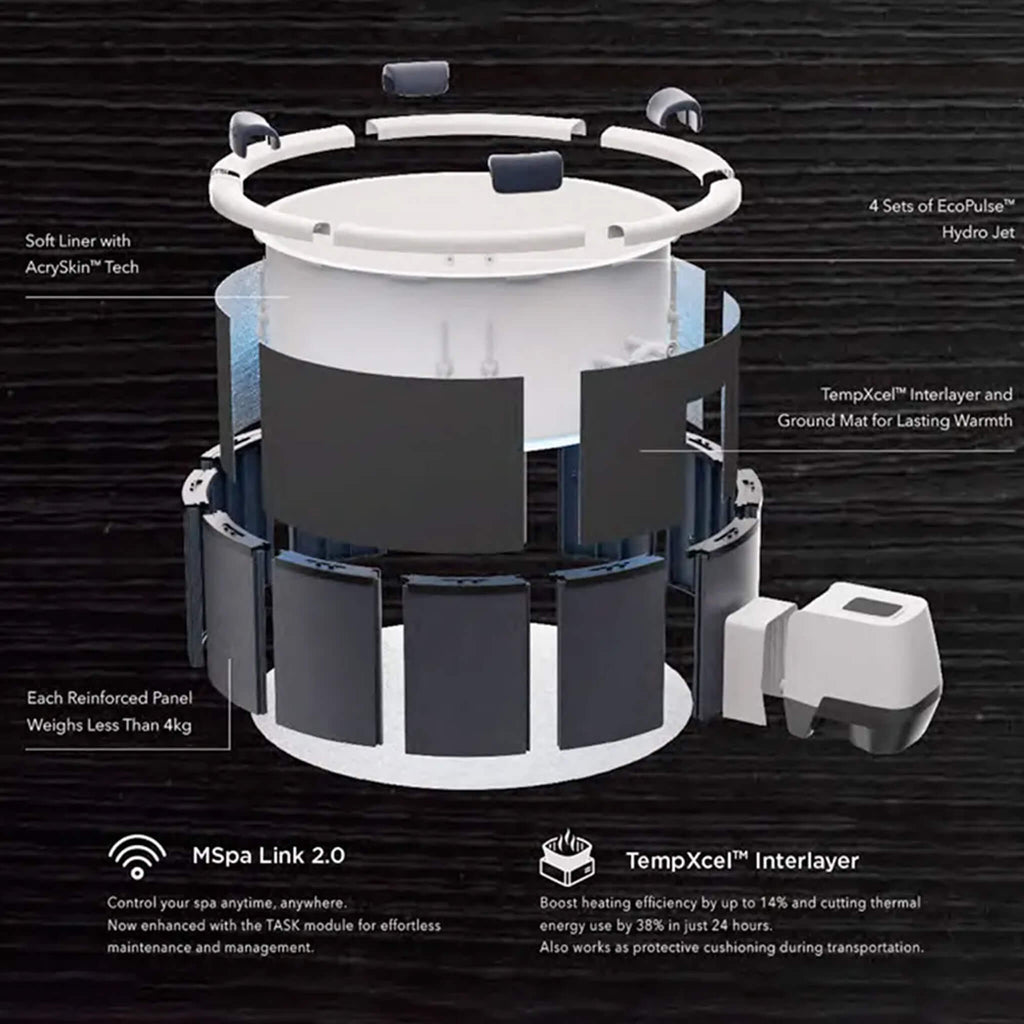 MSpa MSpa Denver Frame Series 6-Person Inflatable Round Hot Tub With Hydro Massage - Hot Tubs