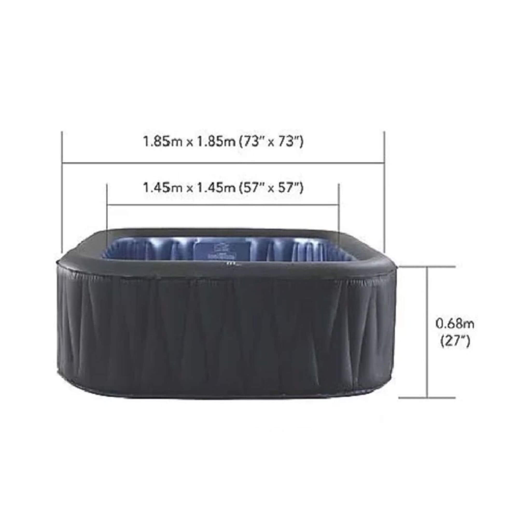 MSpa MSpa Tekapo Comfort Series 6-Person Inflatable Square Bubble Spa Hot Tub With 132 Bubble Jets - Hot Tubs