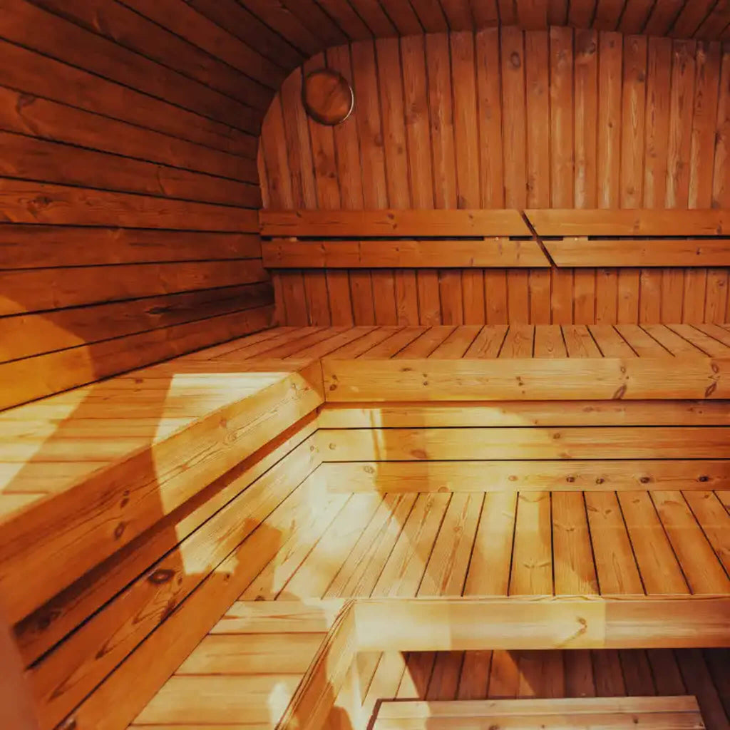Scandinavian ThermoWood Premium 6-Person Outdoor Cube Sauna Kit With LED Lighting