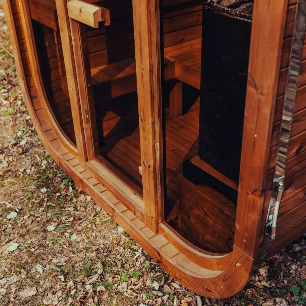 Scandinavian ThermoWood Premium 6-Person Outdoor Cube Sauna Kit With LED Lighting