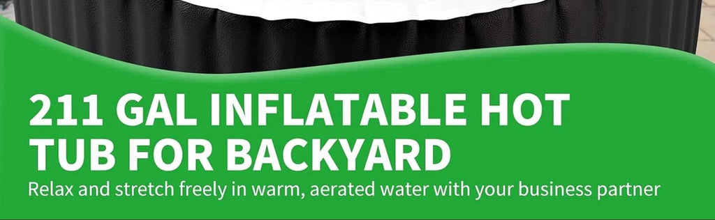 Premium Premium Large 4-Person Inflatable Hot Tub Kit With 8-Color LED Lights - Hot Tubs