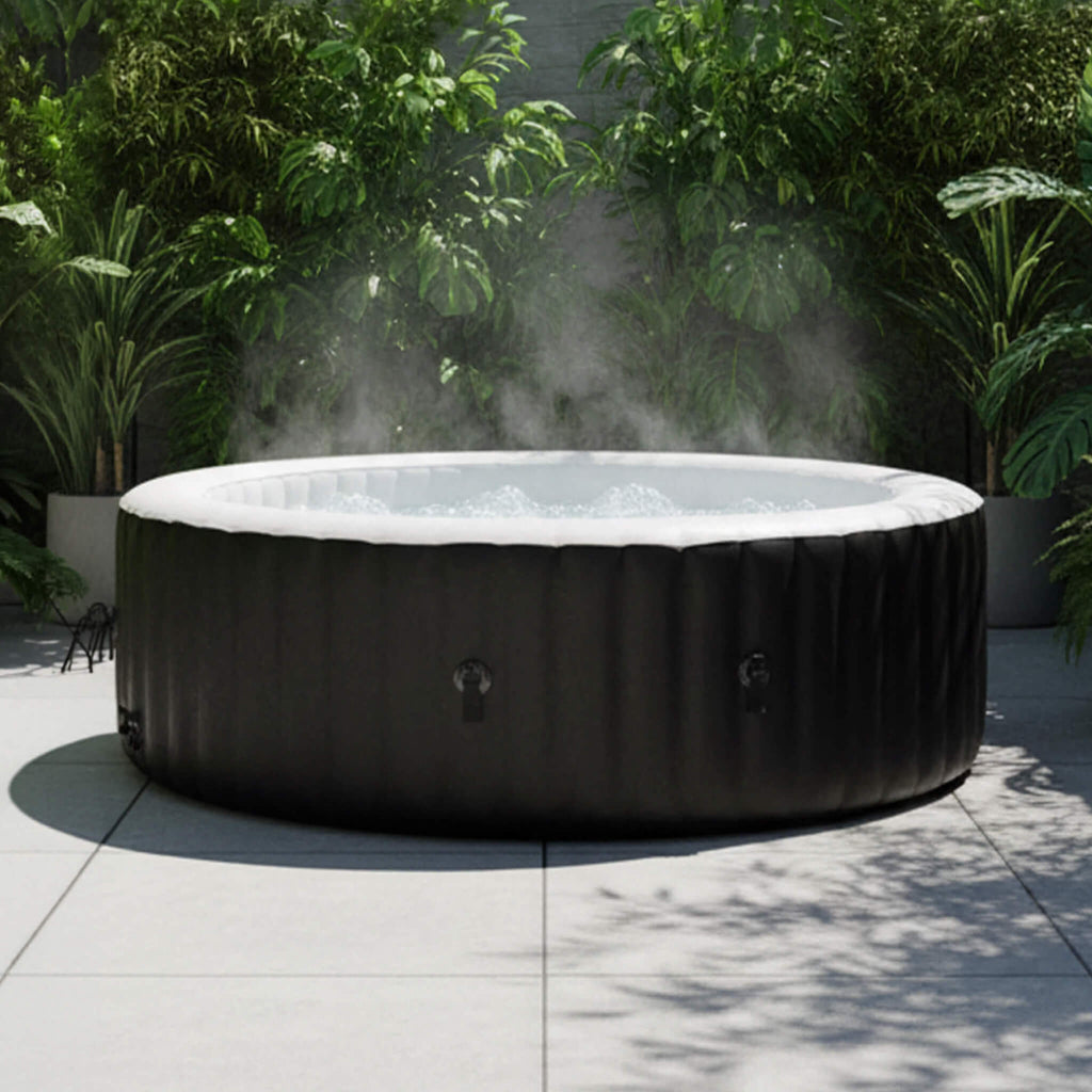 Premium Premium Large 4-Person Inflatable Hot Tub Kit With 8-Color LED Lights - Hot Tubs