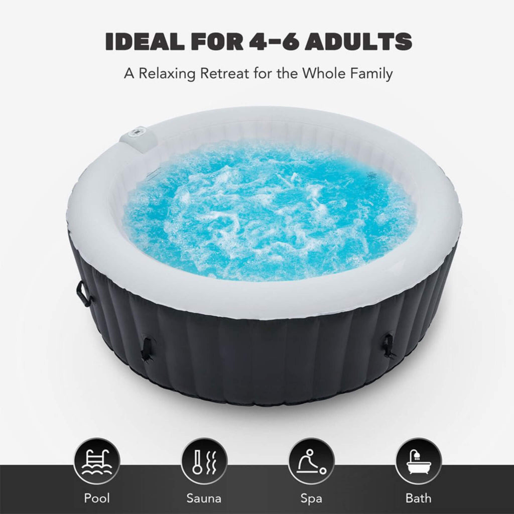 Premium Premium 7FT Blow Up 6-Person Sauna Pool Hot Tub With 130 Jets - Hot Tubs