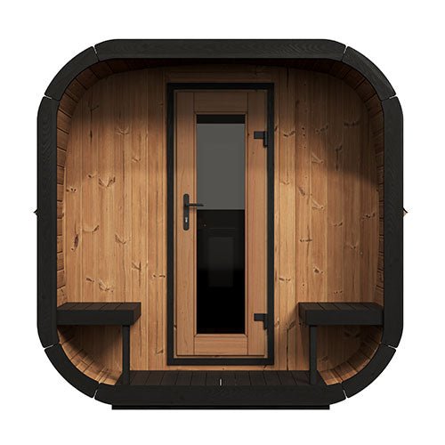 SaunaLife SaunaLife Cube-Series Model CL12GCP 8-Person Sauna with Changing Area & Front Porch - Traditional Sauna