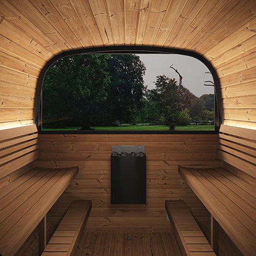 SaunaLife SaunaLife Cube-Series Model CL12GCP 8-Person Sauna with Changing Area & Front Porch - Traditional Sauna