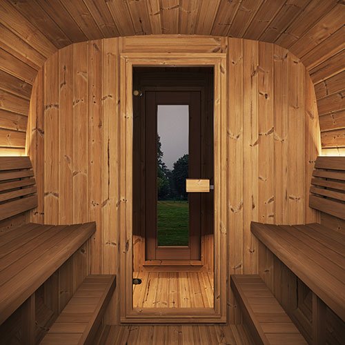 SaunaLife SaunaLife Cube-Series Model CL12GCP 8-Person Sauna with Changing Area & Front Porch - Traditional Sauna