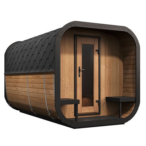 SaunaLife SaunaLife Cube-Series Model CL12GCP 8-Person Sauna with Changing Area & Front Porch - Traditional Sauna
