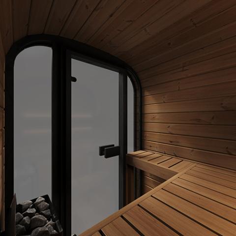 SaunaLife SaunaLife Cube-Series Model CL3G 2-Person Sauna with Glass Front - Traditional Sauna
