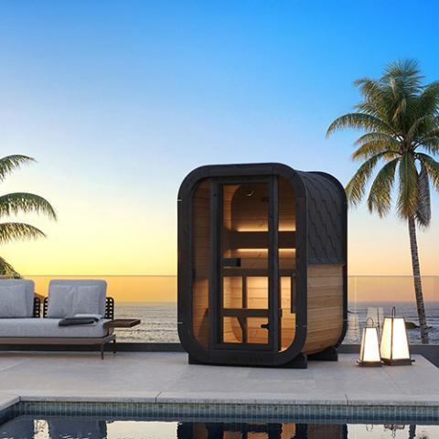 SaunaLife SaunaLife Cube-Series Model CL3G 2-Person Sauna with Glass Front - Traditional Sauna