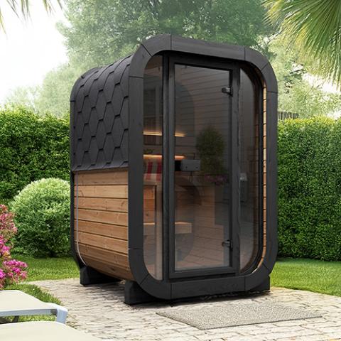 SaunaLife SaunaLife Cube-Series Model CL3G 2-Person Sauna with Glass Front - Traditional Sauna
