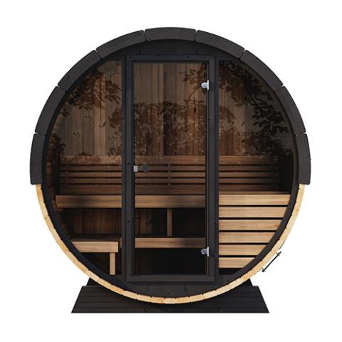 SaunaLife SaunaLife Ergo Elegance-Series Model EE6G 4 Person Sauna Barrel with Glass Front - Traditional Sauna