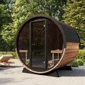 SaunaLife SaunaLife Ergo Elegance-Series Model EE8G 4 Person Sauna Barrel with Glass Front - Traditional Sauna