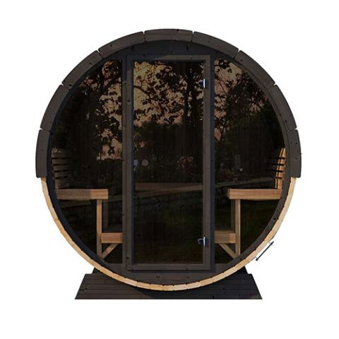 SaunaLife SaunaLife Ergo Elegance-Series Model EE8G 4 Person Sauna Barrel with Glass Front - Traditional Sauna