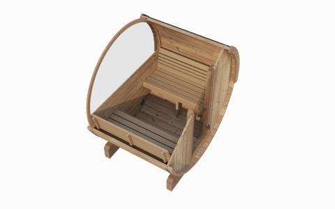 SaunaLife SaunaLife Ergo-Series Model E6W 3 Person Sauna Barrel with Rear Window - Traditional Sauna