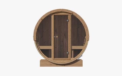 SaunaLife SaunaLife Ergo-Series Model E7G 4 Person Sauna Barrel with Glass Front - Traditional Sauna